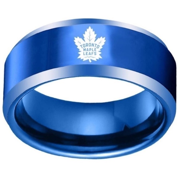 𝅺nwt Men’s Toronto Maple Leafs Titanium Ring - Picture 1 of 2